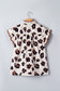 Khaki Leopard Printed Ruffle Sleeve Summer Blouse