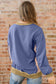 Light Pink Color Block Mix Texture Waffle Patchwork Oversize Sweatshirt