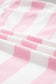 Pink Stripe Color Block Patchwork Zip Long Sleeve Top Elastic Waist Pants Set