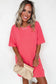 Coral Paradise Drop Shoulder Loose Casual T Shirt Mini Dress