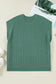 Mist Green Plus Size Solid Color Textured Knit Short Sleeve Sweater