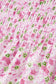 Pink Floral Short Bubble Sleeve Shirred High Waist Maxi Dress