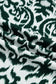 Green Damask Print Ruffled Color Block Detail Half Sleeve Blouse