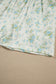 Sky Blue Floral Print Short Sleeve Elastic Waist Pocket Casual Two Piece Short Sets
