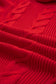 Jet Stream Cable Knit Turtleneck Ruffled Short Sleeve Sweater