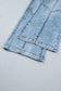 Beau Blue Frayed Studded Detail Wide Leg Pocketed Jeans