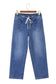 Ashleigh Blue Drawstring Waist Ankle Length Casual Jeans Regular Fit Pocket Detail Denim Pants