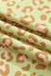 Brown Plus Size Leopard Print Contrast Polka Dot Trim Long Sleeve Top