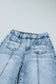 Beau Blue Frayed Studded Detail Wide Leg Pocketed Jeans