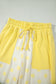 Yellow Color Block Patchwork Polka Dot Wide Leg Pant Set