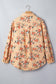 Khaki Floral Print Long Sleeve Denim Jacket Shift Silhouette Tunic Length Casual Daily Wear