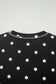 White Exposed Seam Detail Polka Dot Loose Tee Drawstring Shorts Set