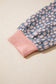 Light Pink V Neck Colorblock Patchwork Striped Floral Long Sleeve Casual Top