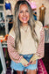 Red Stripe Sleeve Patchwork Casual Knit Top