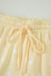 White Exposed Seam Detail Polka Dot Loose Tee Drawstring Shorts Set