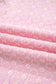 Pink Eyelet Embroidered Flower Texture Contrast Lace Trim Flutter Sleeve Blouse