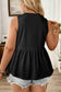 Coffee Plus Size Solid Color Bow Tie Peplum Tank Top