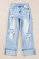 Beau Blue Light Wash Distressed Straight Jeans