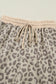 Khaki V Neck Collar Leopard Printed 2pcs Short Set