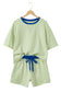 Rose Stripe Drop Shoulder Boxy Casual Terry Short Set