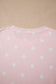 White Exposed Seam Detail Polka Dot Loose Tee Drawstring Shorts Set