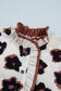 Khaki Leopard Printed Ruffle Sleeve Summer Blouse
