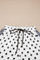 White Polka Dot Contrast Ruffle Trim Shorts