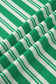 Green Stripe Collared V Neck Short Sleeve T Shirt Midi Dress with Pockets