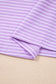 Purple Stripe Dolman Sleeve Polo Shirt and Drawstring Shorts Set