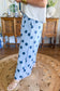 Brown Polka Dot Elastic Waist Wide Leg Plus Size Pants