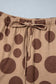 Khaki Polka Dot Long Sleeve Top Drawstring Relaxed Pants Set