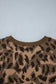 Brown Leopard Print Striped Detail Relaxed Pullover Sweatshirt