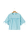 Yellow Cream Tie Half Sleeve Pleated Detail Babydoll Blouse