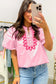 Pink Boho Embroidered Detail Puff Sleeve Cotton Blouse