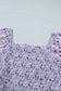 Purple Plus Size Floral Print Square Neck Smocked Maxi Dress