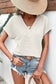 Beau Blue Textured Wide Sleeve V Neck T Shirt