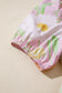 Pink Floral Print Short Puff Sleeve High Waist Tiered Maxi Dress