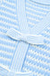 Green Stripe Short Sleeve Knit V Neck Bow Knot Sweater