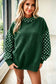 Fiery Red Polka Dot Contrast Round Neck Long Sleeve Baggy Sweatshirt
