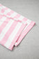 Pink Stripe Color Block Patchwork Zip Long Sleeve Top Elastic Waist Pants Set