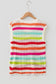 Multicolour Striped Eyelet Knit V Neck Sweater Tee