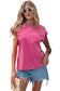 Pink Mineral Wash Raw Seam Detail Lace Trim Cap Sleeve Top