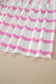 Pink Stripe Ricrac Trim Notched Neck Half Sleeve Vacation Dress