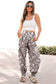Khaki Western Cactus Cowgirl Hat Boot Printed Vintage Drawstring Jogger Pants
