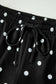 White Exposed Seam Detail Polka Dot Loose Tee Drawstring Shorts Set