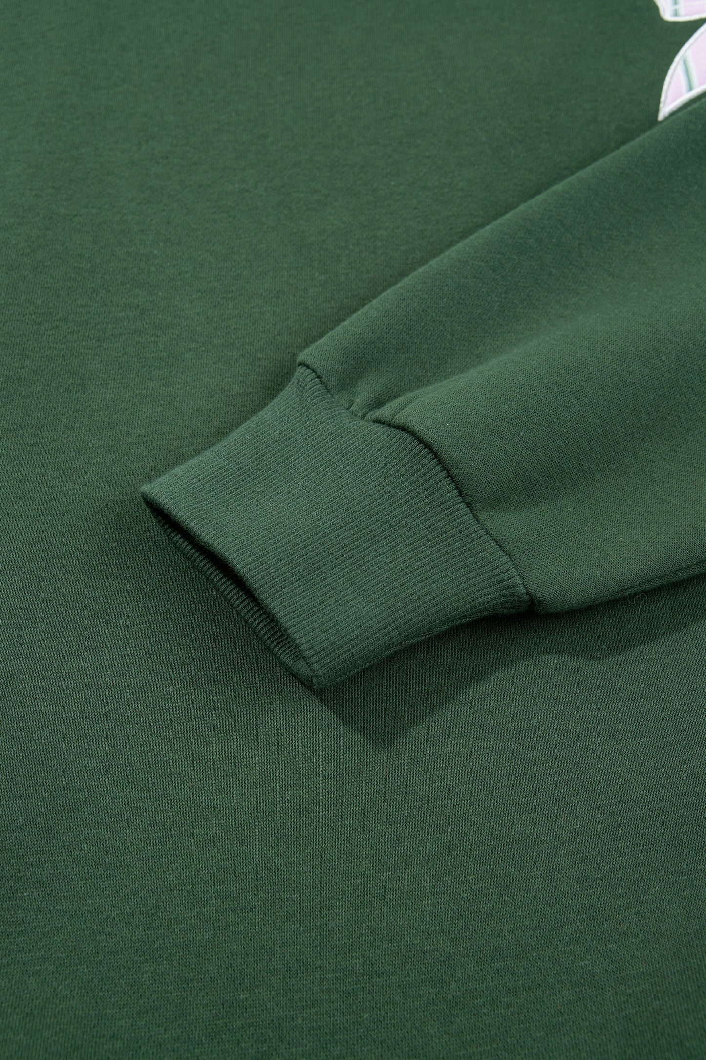 Blackish Green Striped Bow Graphic Oversized Sweatshirt