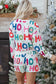 White Ho Ho Ho Christmas Fashion Print 2pcs Lounge Short Set