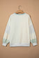 Light Blue Plaid Patchwork Round Neck Long Sleeve Top