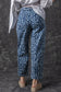 Khaki Leopard Printed Drawstring Elastic Waistband Pocketed Barrel Jeans