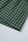 Green Plaid Square Neck Shirred High Waist Ruffle Hem Dress